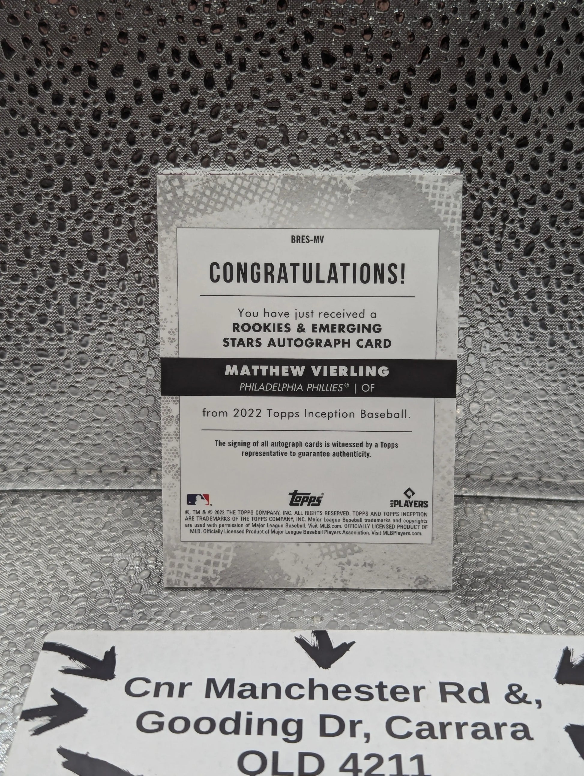 2022 Topps Inception MATTHEW VIERLING Rookies & Stars Magenta Auto /99 RC FRENLY BRICKS - Open 7 Days