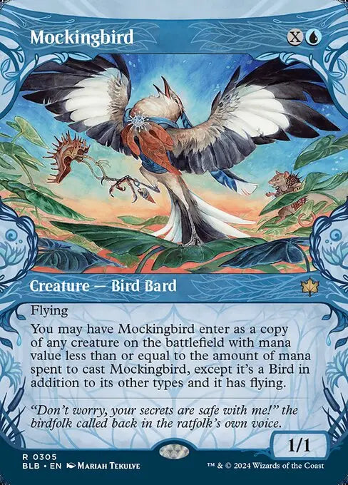 Mockingbird (0305 - Showcase) Bloomburrow Variants (R) Collector #: 0305 FRENLY BRICKS - Open 7 Days