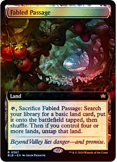 Fabled Passage (0367 - Extended Art) Bloomburrow #: 0367 FOIL FRENLY BRICKS - Open 7 Days