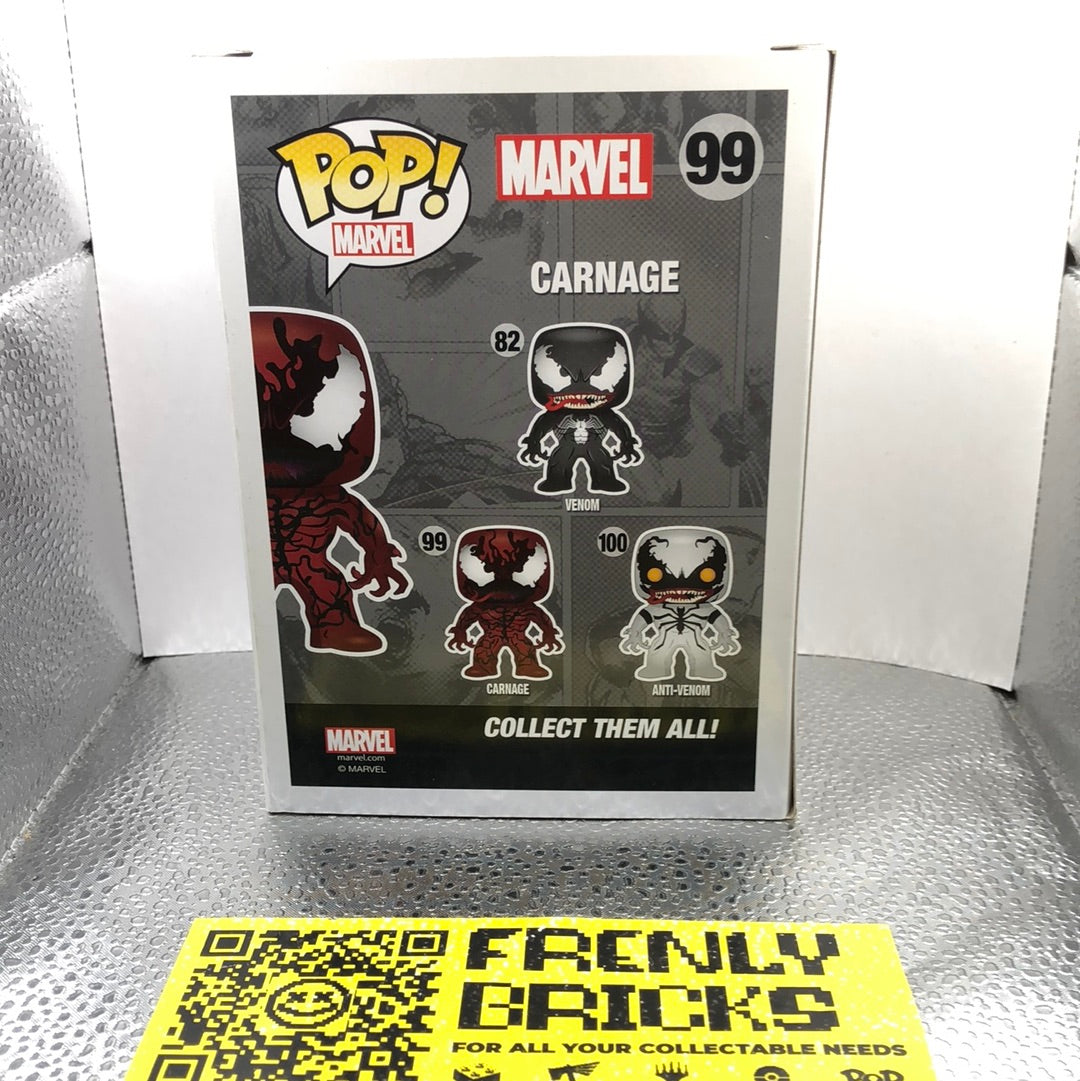 Funko Pop! Vinyl: Marvel - Carnage #99 Hot Topic Exclusive FRENLY BRICKS - Open 7 Days