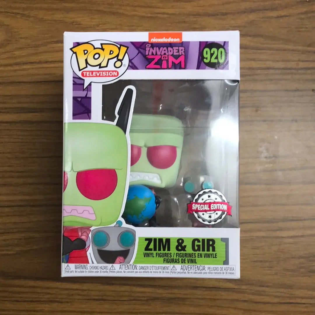 Funko POP! Television: Invader Zim - Zim & Gir #920 - Exclusive w/ Protector FRENLY BRICKS - Open 7 Days