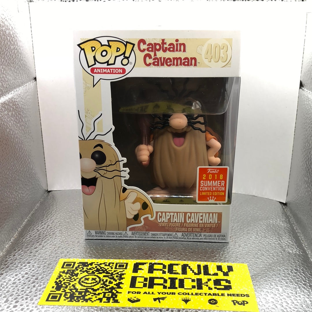 2018 Funko Pop! Animation Vinyl HB Captain Caveman Cartoon SDCC (Exclusive) #403 FRENLY BRICKS - Open 7 Days