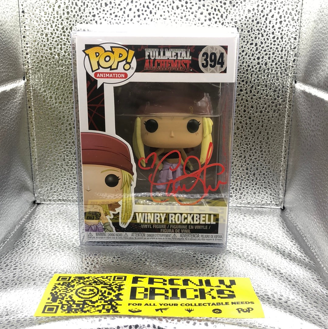 Funko Pop! Animation #394 Fullmetal Alchemist - Winry Rockbell - AUTOGRAPHED “Caitlin Glass” COA INCLUDED FRENLY BRICKS - Open 7 Days