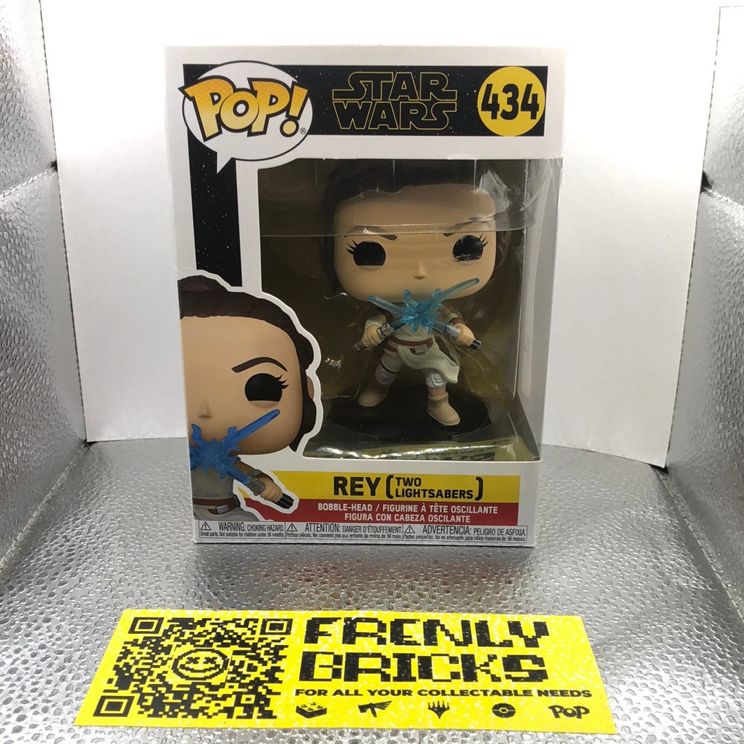 Star Wars Rey with Two Lightsabers #434 - New Funko POP! vinyl Figure Protector FRENLY BRICKS - Open 7 Days