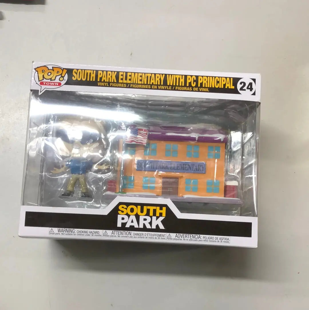 Funko Pop! Town: South Park - South Park Elementary with PC Principal #24 FRENLY BRICKS - Open 7 Days