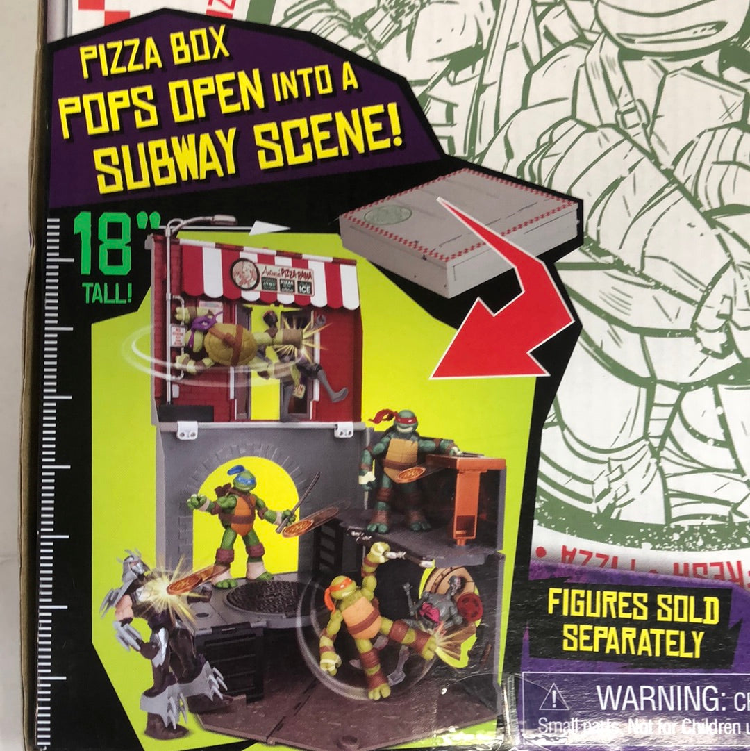 TMNT Teenage Mutant Ninja Turtles Pop Up Pizza Playset Anchovy Alley 2012 FRENLY BRICKS - Open 7 Days