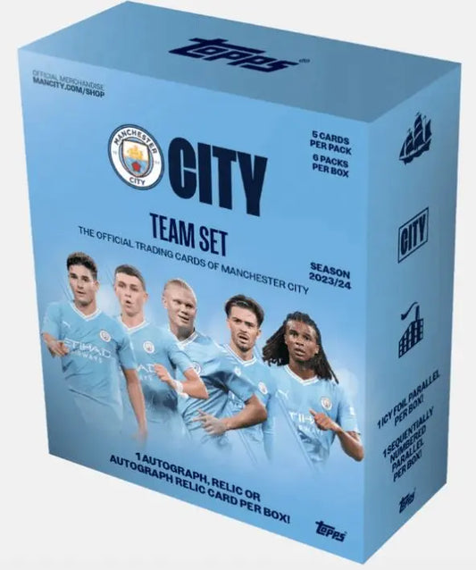 2023-24 TOPPS MANCHESTER CITY SOCCER TEAM SET BOX FRENLY BRICKS - Open 7 Days