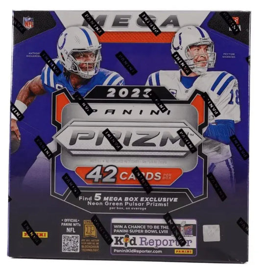 2023 Panini Prizm Football Mega Box (Neon Green Pulsar Prizms!) FRENLY BRICKS - Open 7 Days