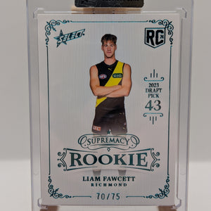 Select Supremacy 2024 Rookie Liam Fawcett /75 AFL FRENLY BRICKS - Open 7 Days
