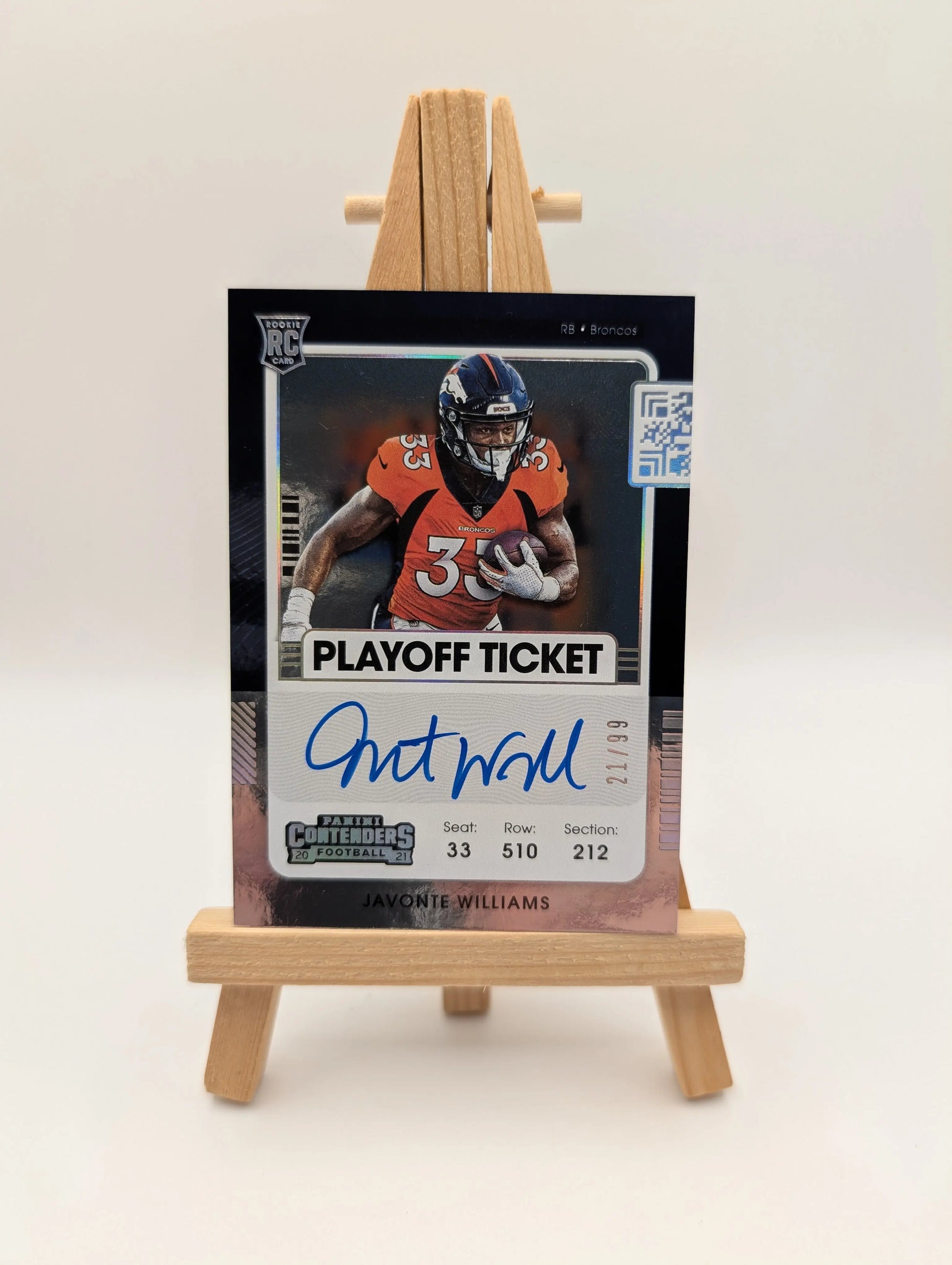 2021 Panini Contenders Rookie Playoff Ticket On Card Auto Javonte Williams /99 FRENLY BRICKS - Open 7 Days