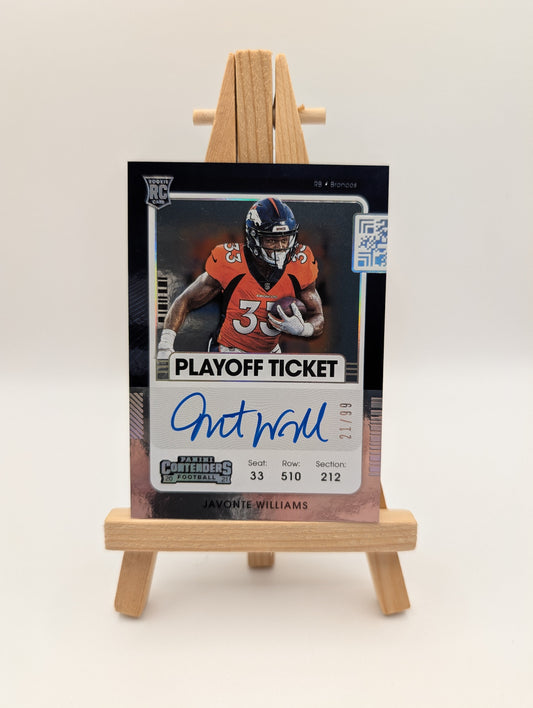 2021 Panini Contenders Rookie Playoff Ticket On Card Auto Javonte Williams /99 FRENLY BRICKS - Open 7 Days