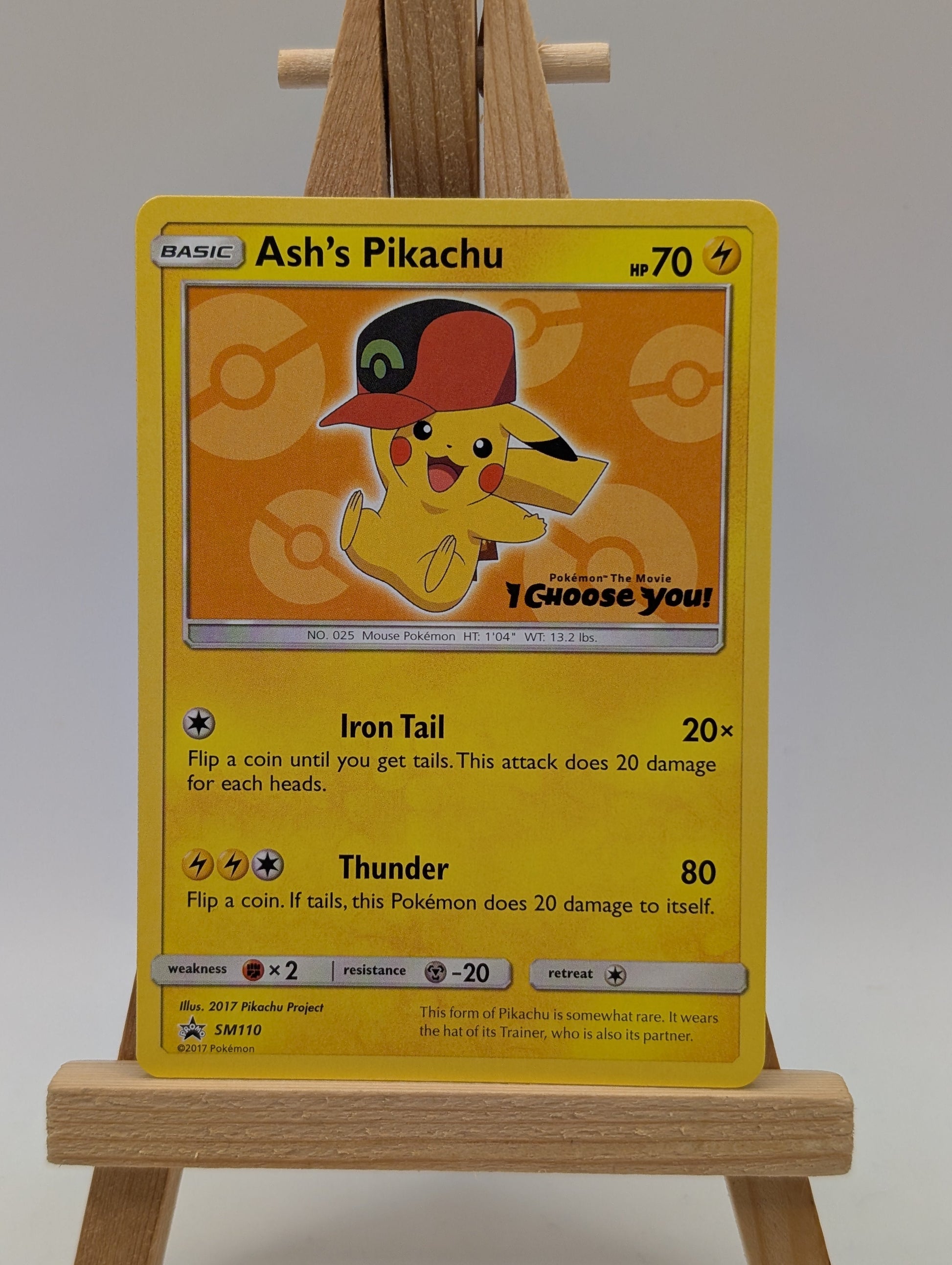 Ash's Pikachu SM110 Sun & Moon Black Star Promo I CHOOSE YOU! Pokemon Orange FRENLY BRICKS - Open 7 Days