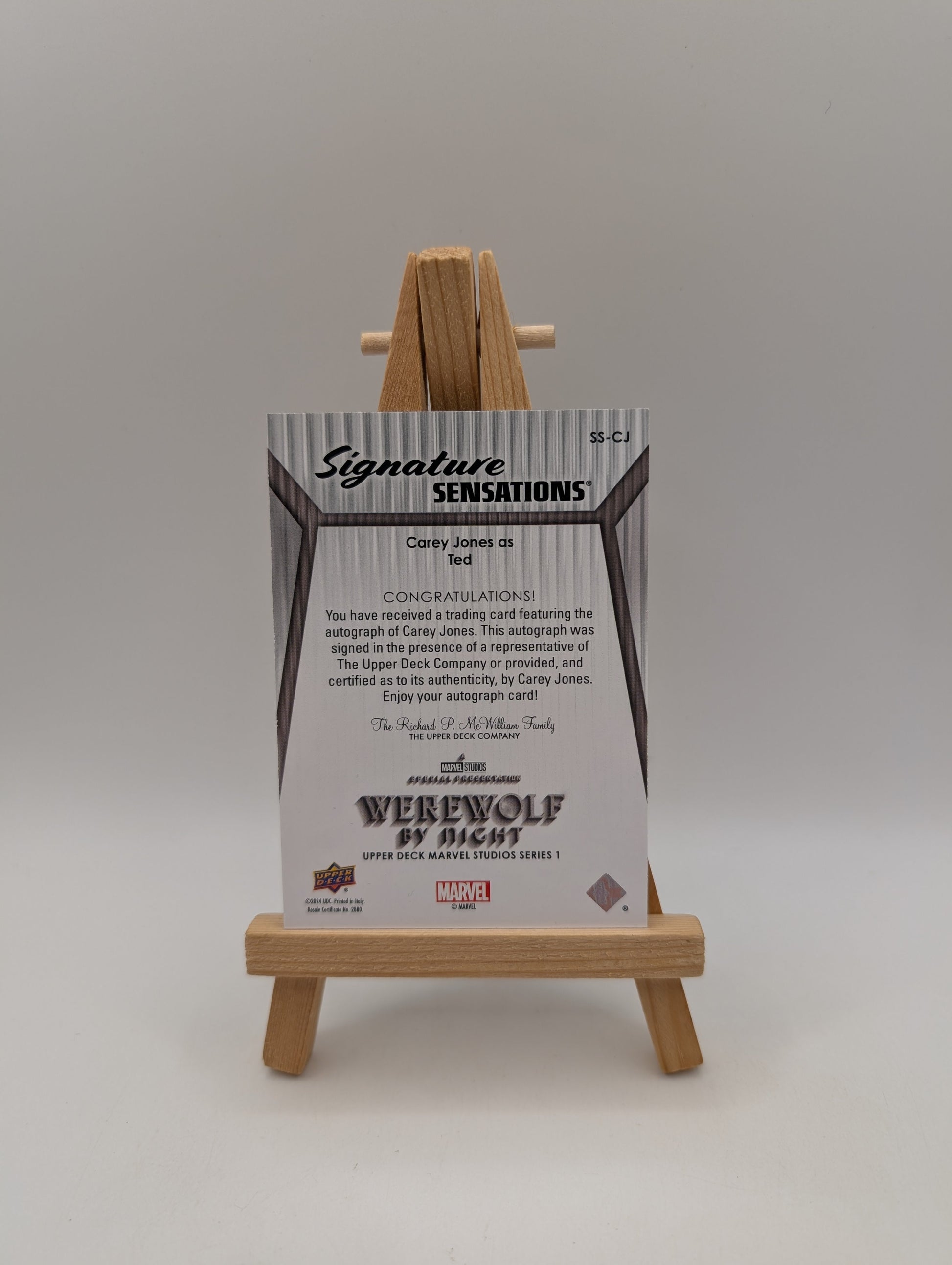2024 Upper Deck Marvel Studios Disney+ Carey Jones Auto As Ted QTY Werewolf By FRENLY BRICKS - Open 7 Days
