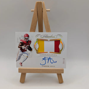 TYREEK HILL 2019 2020 Flawless Ruby Holo  3-Color Patch Auto /15 #PA-TH Chiefs FRENLY BRICKS - Open 7 Days