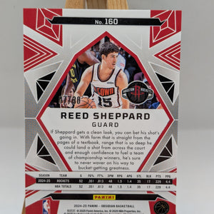 Reed Sheppard 2024-25 Panini Obsidian Electric Etch Blue Flood /30 RC #160 FRENLY BRICKS - Open 7 Days