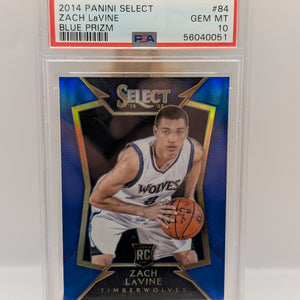 2014 PANINI SELECT BLUE PRIZM #84 ZACH LaVINE RC #/249 PSA 10 FRENLY BRICKS - Open 7 Days