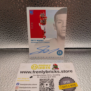 2022 Panini Encased Scripted Signatures Sapphire /15 Skyy Moore Rookie Auto RC FRENLY BRICKS - Open 7 Days