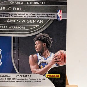 2020-21 Panini Spectra Rookie Dual Patch Auto LaMELO BALL JAMES WISEMAN /5 RC FRENLY BRICKS - Open 7 Days