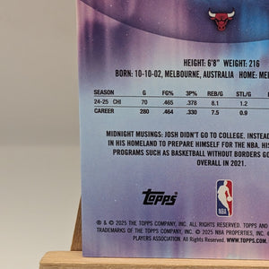 2025 Topps Midnight Josh Giddey # /5 Holo (Bulls) LOW NUMBERED FRENLY BRICKS - Open 7 Days