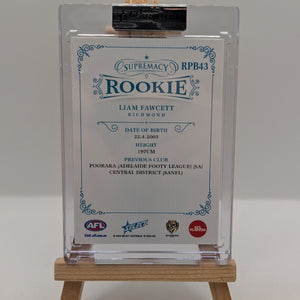 Select Supremacy 2024 Rookie Liam Fawcett /75 AFL FRENLY BRICKS - Open 7 Days