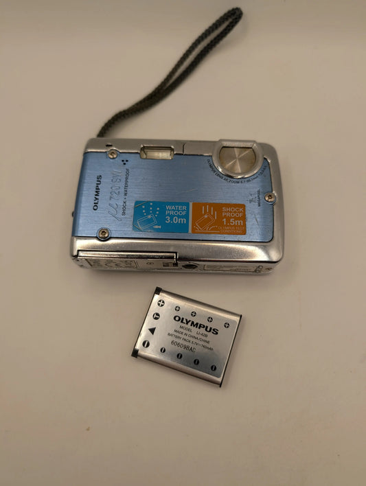 Olympus µ 720 SW 7.1 MP Digital Camera Blue/Silver - Not Working FRENLY BRICKS - Open 7 Days