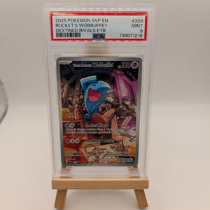 PSA 9 Team Rocket's Wobbuffet 203 Black Star Promo Pokemon Destined Rivals MINT FRENLY BRICKS - Open 7 Days