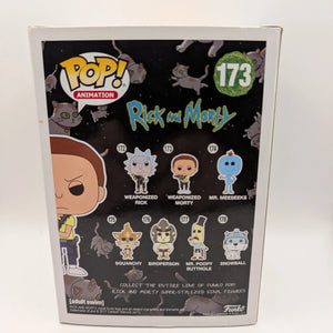 FUNKO POP VINYL - ANIMATION - RICK AND MORTY - WEAPONIZED MORTY - #173 FRENLY BRICKS - Open 7 Days