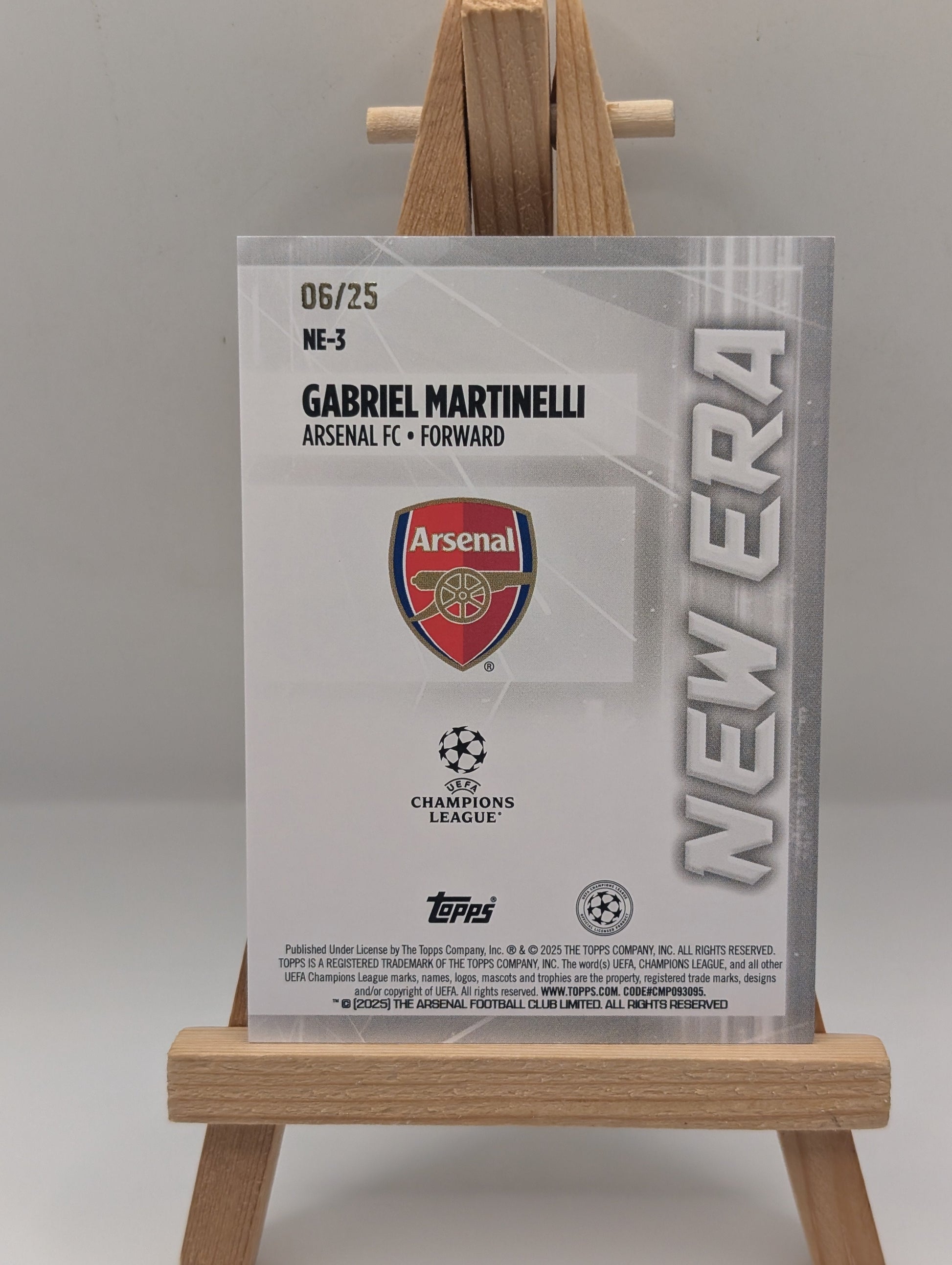 Gabriel Martinelli Arsenal FC /25 Orange 2024/25 Topps UCC Flagship #NE-3 FRENLY BRICKS - Open 7 Days