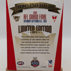 2005 AFL Sydney Swans Premiers Card Set Limited Edition FRENLY BRICKS - Open 7 Days