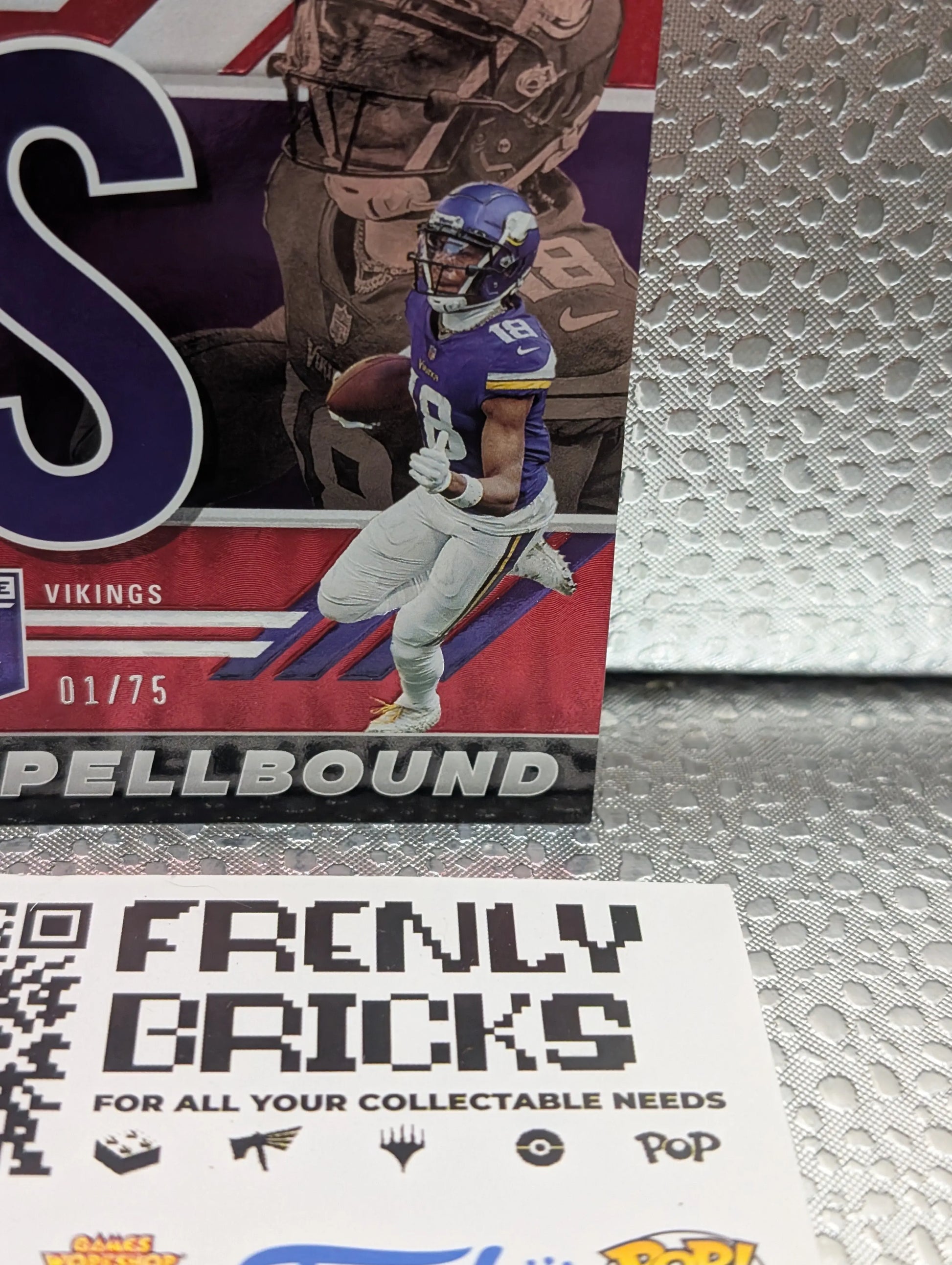 2023 Panini Elite Football SB-JJ1 Justin Jefferson Spellbounf Red 1/75 Letter J FRENLY BRICKS - Open 7 Days