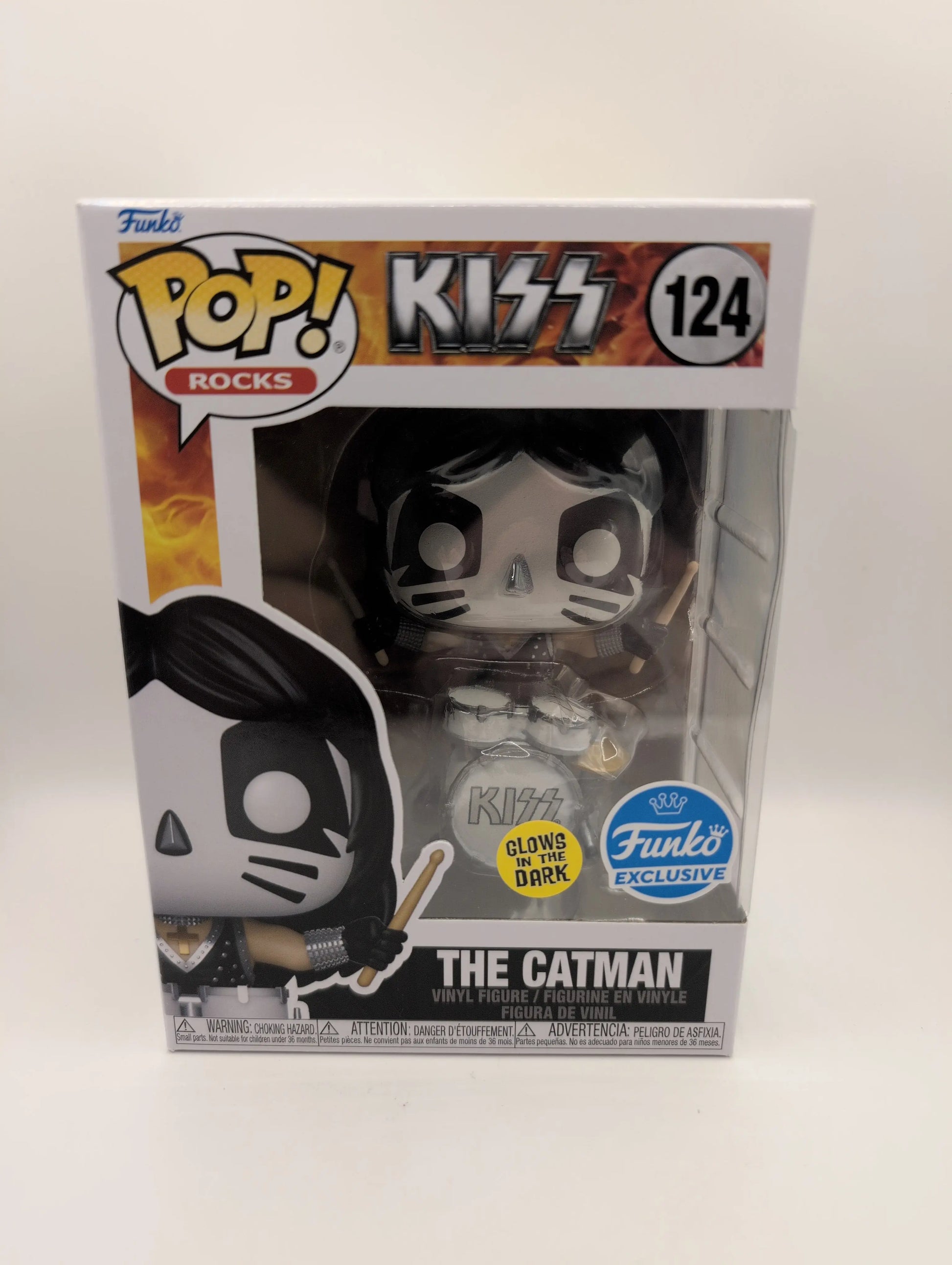 KISS, Funko Pop! #124, The Catman (Glow) | 2019, Vinyl Figure, Music, Drummer FRENLY BRICKS - Open 7 Days