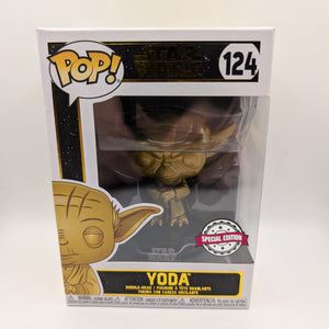 STAR WARS - Yoda (Gold Metallic) no. 124 Funko Pop Vinyl FRENLY BRICKS - Open 7 Days