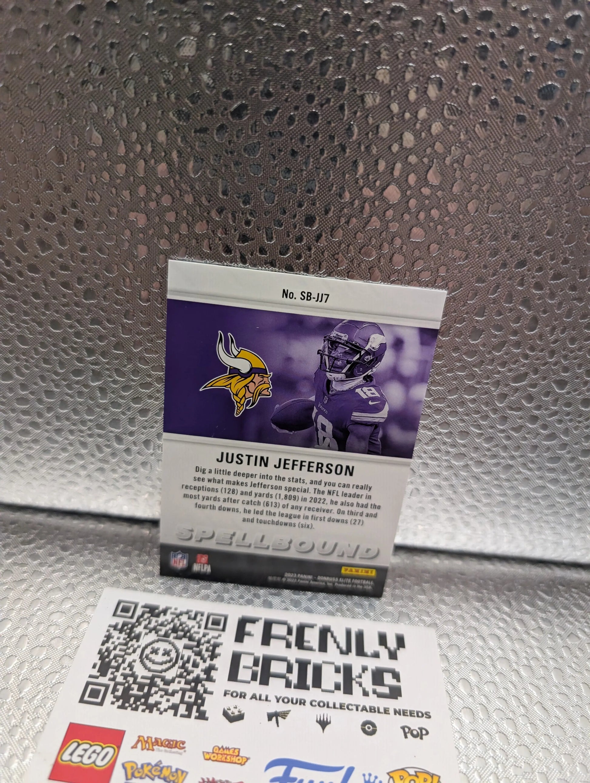 2023 Panini Elite Football SB-JJ1 Justin Jefferson Spellbounf Red 1/75 Letter J FRENLY BRICKS - Open 7 Days