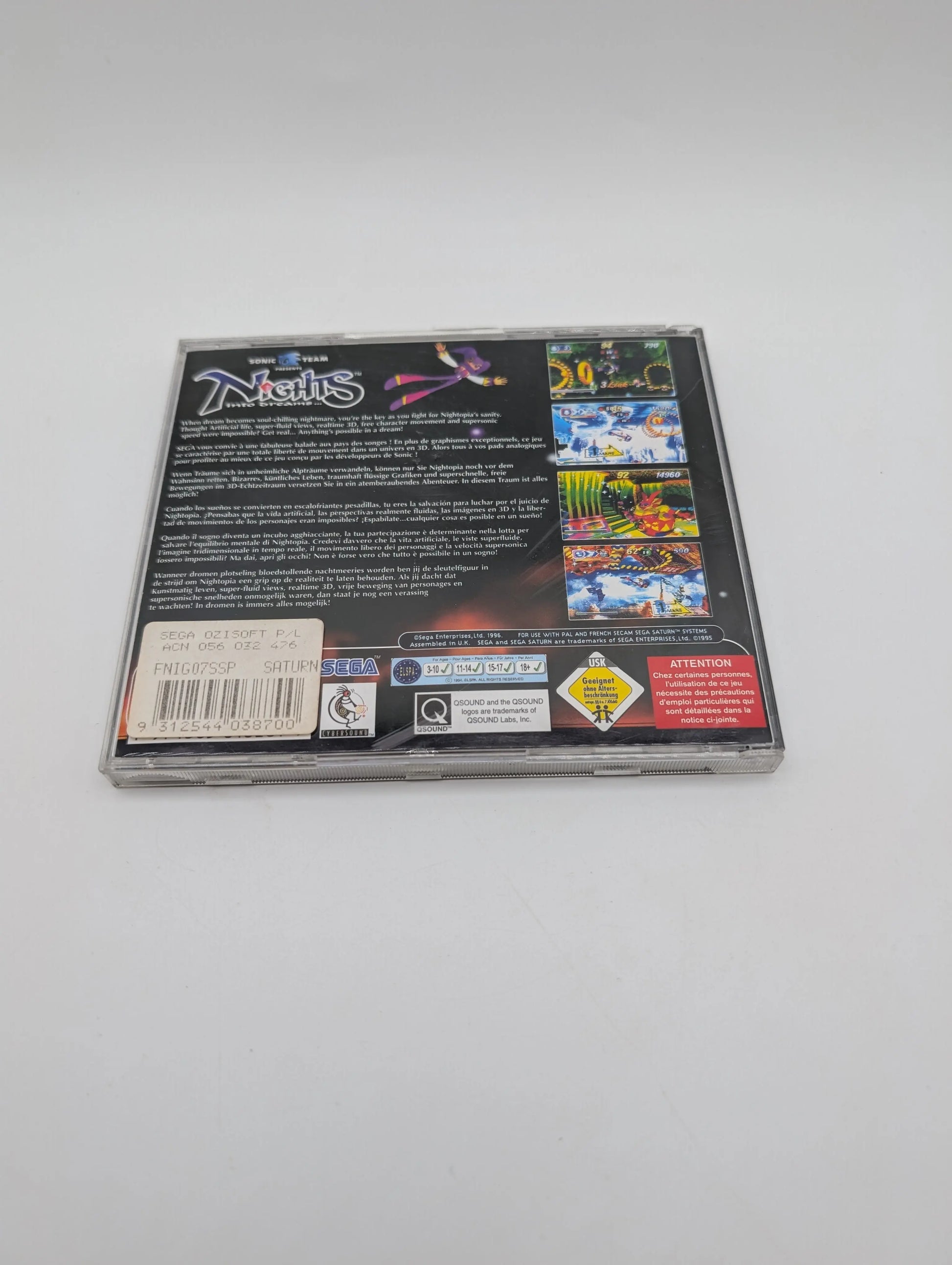 Nights into Dreams Sega Saturn PAL Video Game Very Good Condition Vintage used FRENLY BRICKS - Open 7 Days
