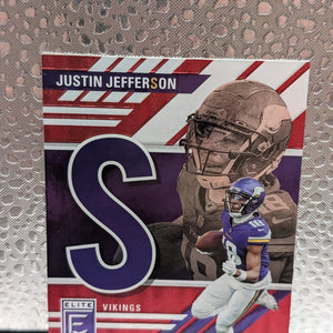 2023 Panini Elite Football SB-JJ1 Justin Jefferson Spellbounf Red 1/75 Letter J FRENLY BRICKS - Open 7 Days