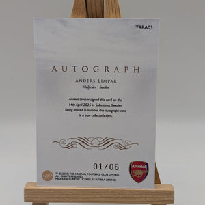 2025 Futera Anders Limpar /7 Auto Autograph Arsenal FRENLY BRICKS - Open 7 Days