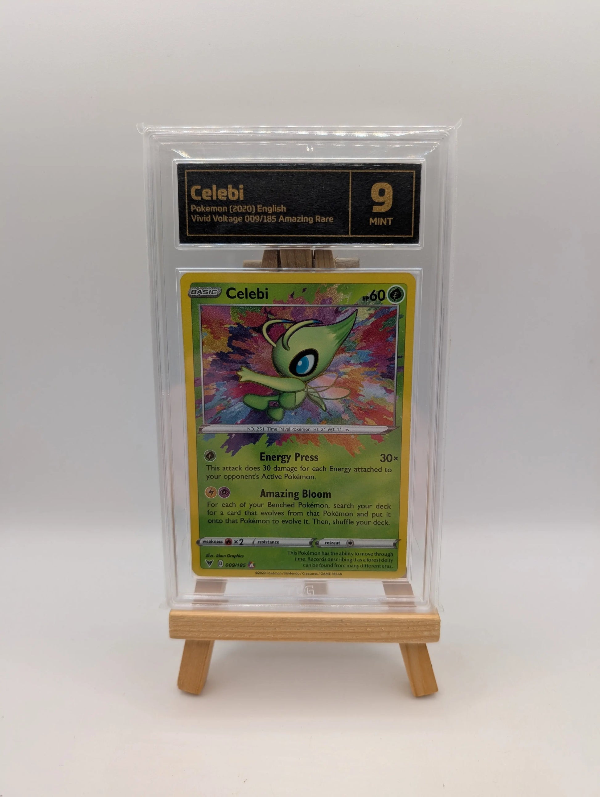 2020 POKEMON SWSH SWORD & SHIELD VIVID VOLTAGE #009 CELEBI 009/185 Graded 9 FRENLY BRICKS - Open 7 Days