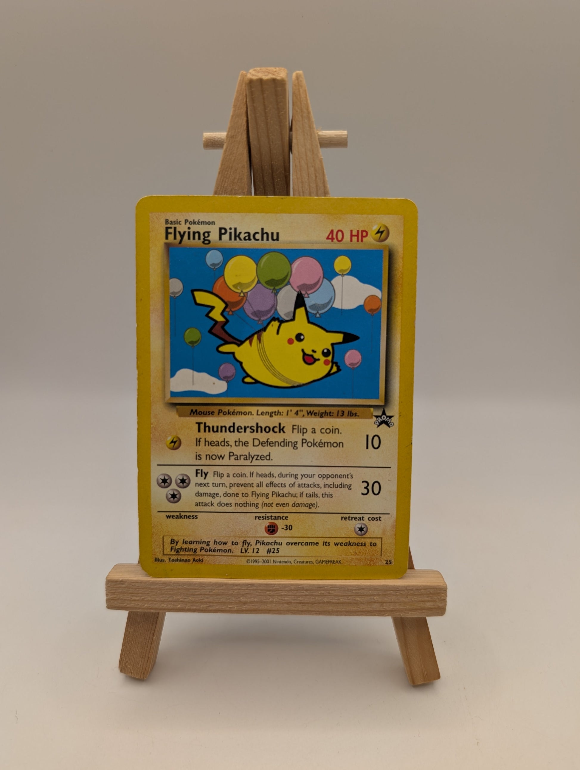 Pokemon 2001 Flying Pikachu Black Star WOTC Promo Card 25 MP FRENLY BRICKS - Open 7 Days
