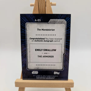 EMILY SWALLOW as THE ARMORER 2022 Star Wars Signature Auto Autograph Signed #/50 FRENLY BRICKS - Open 7 Days