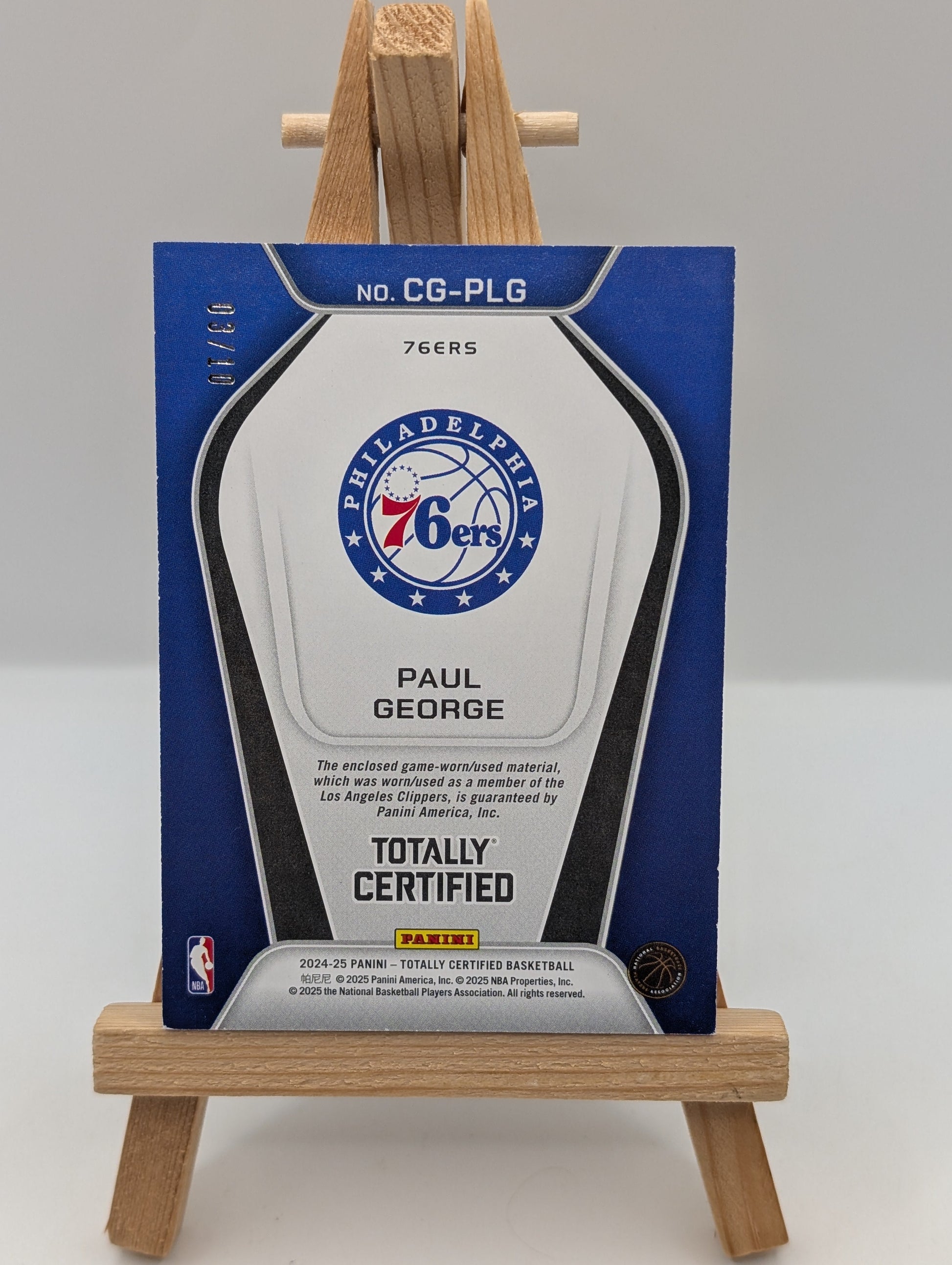 2024-25 Totally Certified Paul George Gamers Patch GOLD /10 FRENLY BRICKS - Open 7 Days