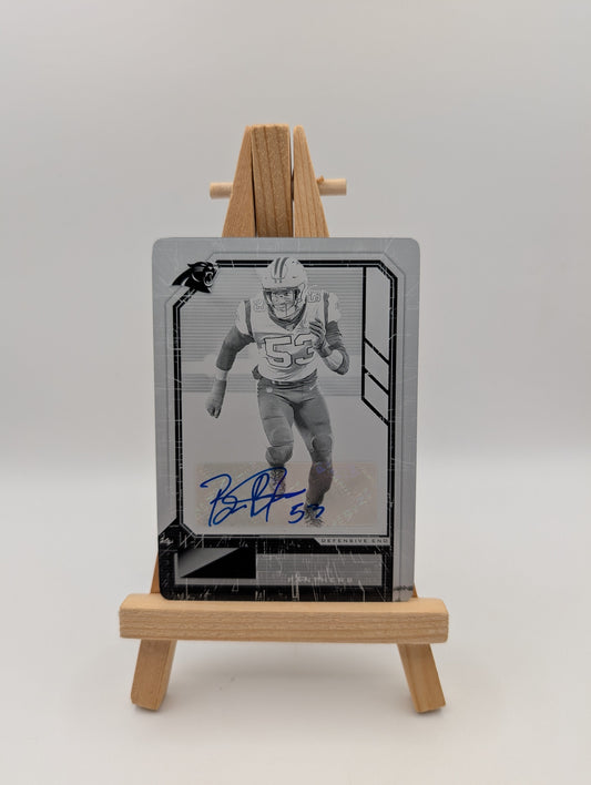 2020 Football Panini Playbook Brian Burns 1/1 Panthers #80 One of One Auto FRENLY BRICKS - Open 7 Days