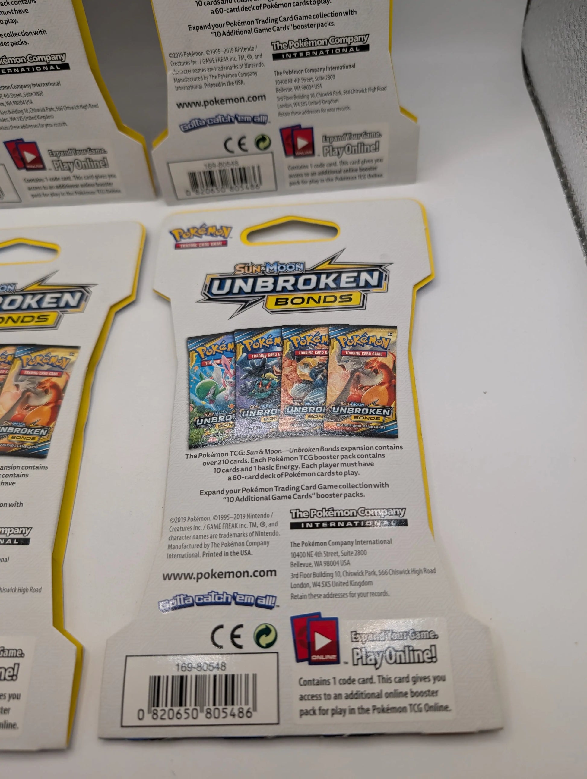 Art Set of 4 Blister Sealed Booster Packs: Pokemon SM unbroken Bonds Cards ENG FRENLY BRICKS - Open 7 Days