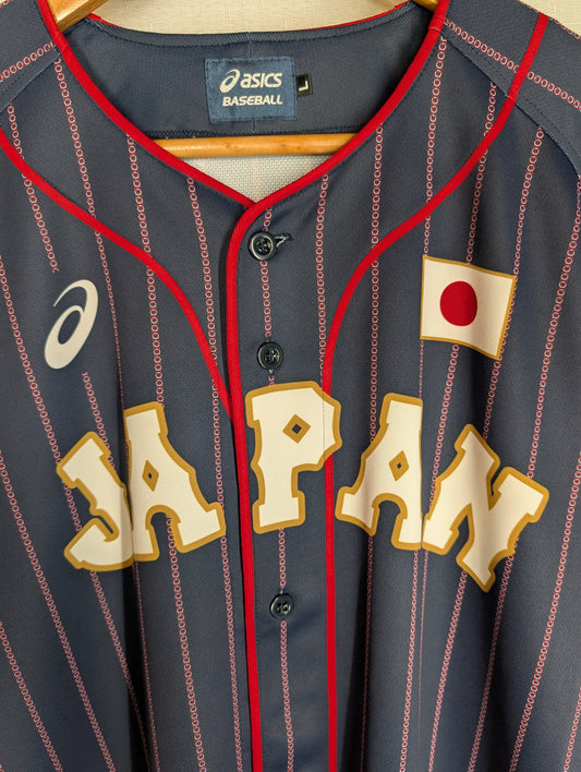 Nippon Baseball Asics Samurai Japan Away 2017-2021 Dark Navy Blue Large Jersey