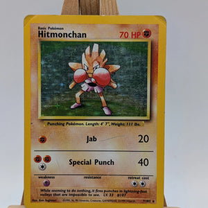 Pokémon TCG Hitmonchan Base Set 7/102 Holo Unlimited Holo Rare HP FRENLY BRICKS - Open 7 Days