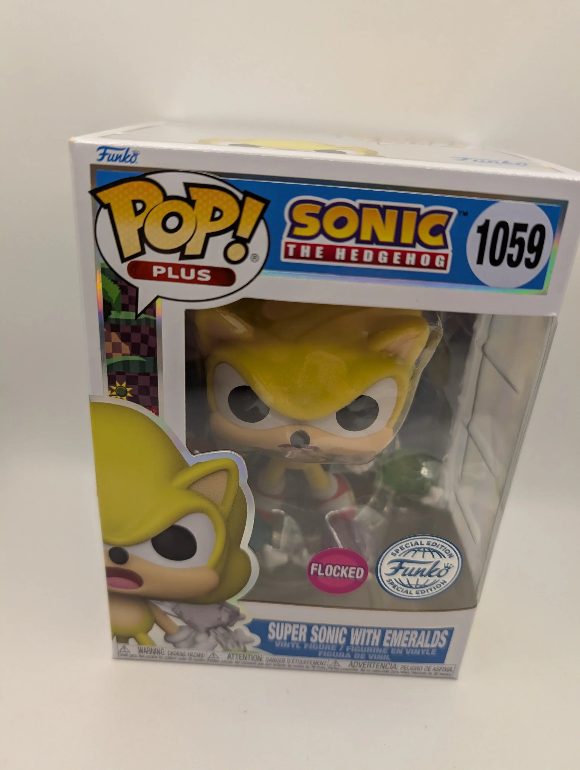 Funko Pop Sonic The Hedgehog - Super Sonic with Emeralds (Flocked) #1059 FRENLY BRICKS - Open 7 Days