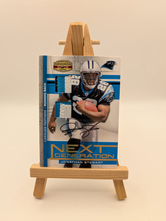 2008 Donruss Gridiron Gear Jonathan Stewart Next Generation AUTO RC #/15 FRENLY BRICKS - Open 7 Days