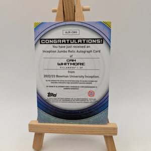 2022-23 Bowman Inception University Jumbo Relics /50 Cam Whitmore Auto 0t9q FRENLY BRICKS - Open 7 Days