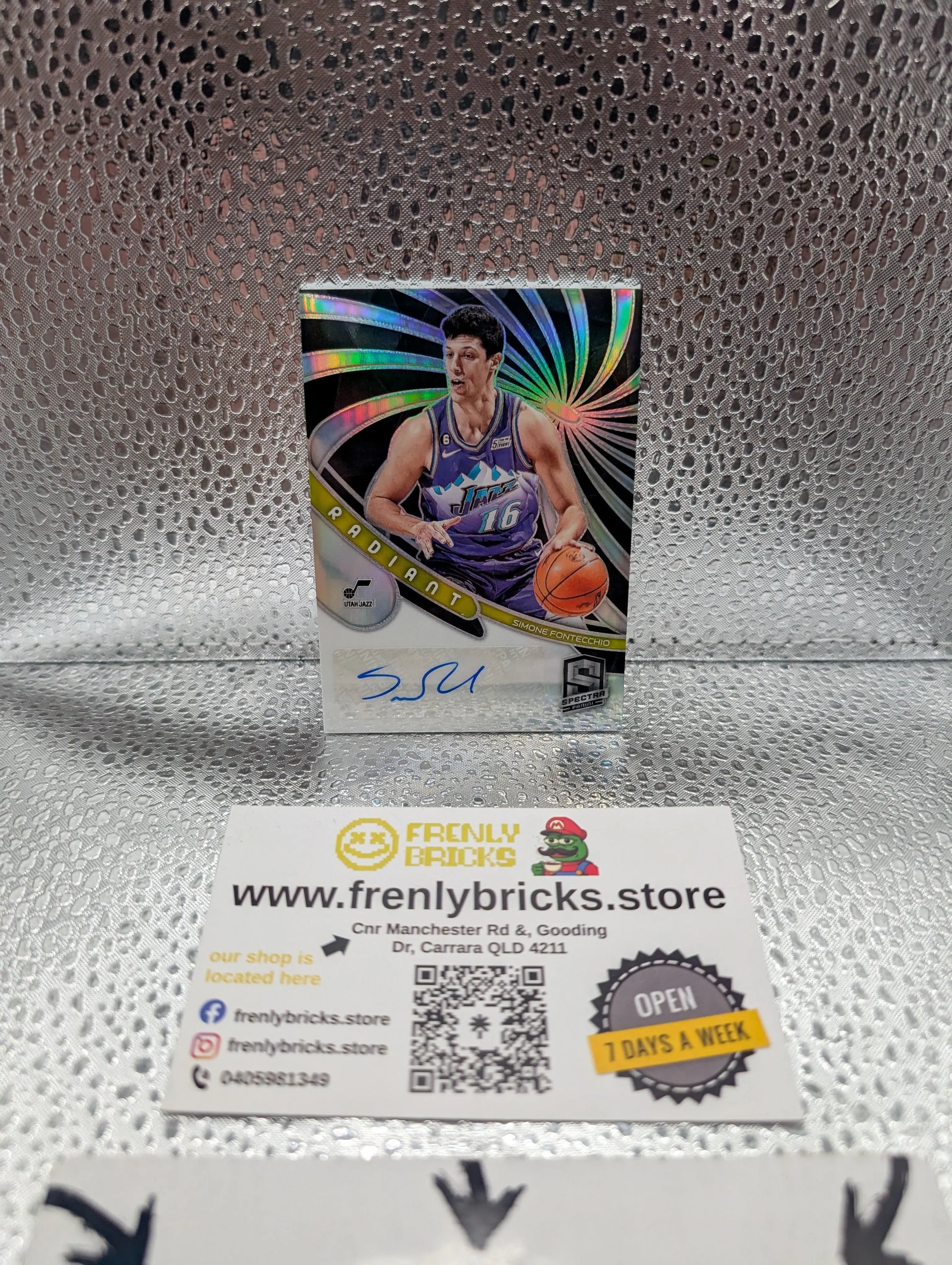 2022-23 Panini Spectra Simone Fontecchio Rookie Auto /99 Silver Prizm Radient FRENLY BRICKS - Open 7 Days