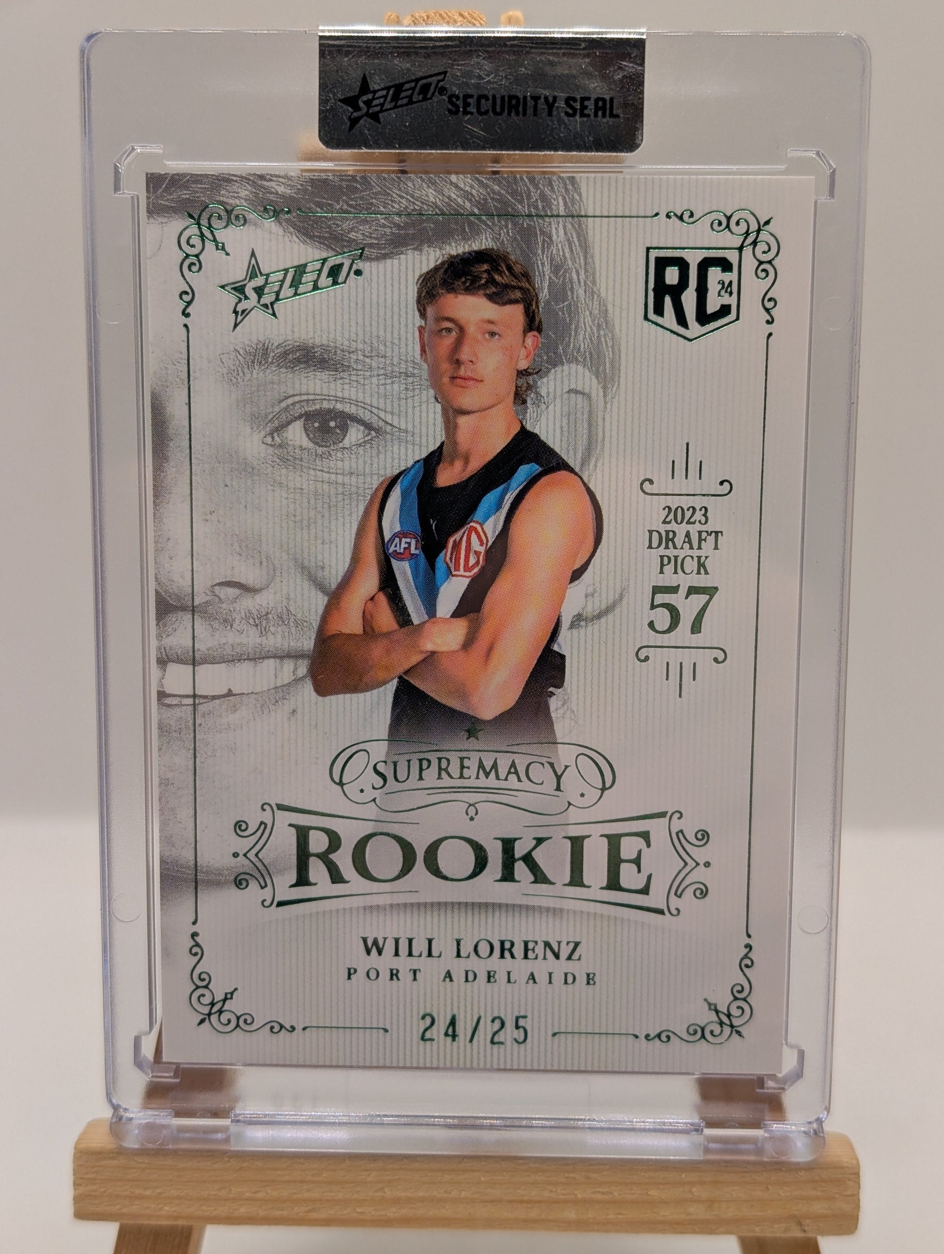 2024 AFL Select Green Supremacy Rookie RPG57 Will Lorenz LOW /25 Port Adelaide FRENLY BRICKS - Open 7 Days