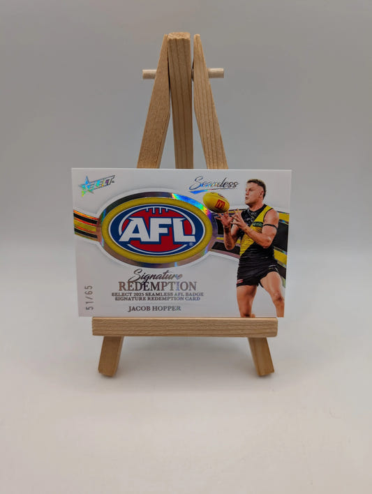 2026 AFL Select Seamless Jacob Hopper AFL Badge Signature Redemption /65 FRENLY BRICKS - Open 7 Days